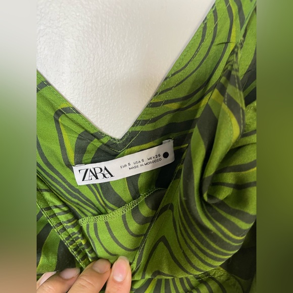 Zara Women’s printed midi Slip dress size small Grunge Abstract Blogger Hot - Picture 6 of 12